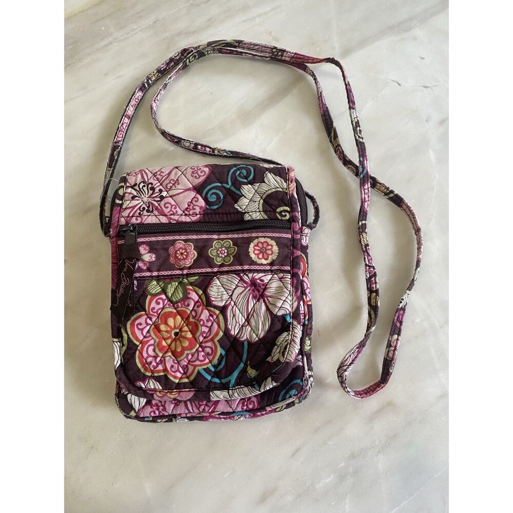 Vera Bradley Crossbody Pink & Brown Mod Floral Hipster Handbag RETIRED *Read*